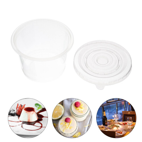 Plastic Dessert Cups Anti Leak 100pcs 9.3x9.3x6.8cm 1