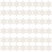 100Pcs Glitter White Snowflake Xmas Tree Accessory Holiday Home Decor