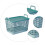 1Set Green Household Storage Basket Plastic Organizer Box with Handle 8