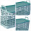 1Set Green Household Storage Basket Plastic Organizer Box with Handle 7