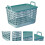 1Set Green Household Storage Basket Plastic Organizer Box with Handle 3