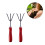 Garden Tools For 2pcs Three-Tooth Weeding Rake Red Iron Wood 1
