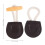 4 set PU a corno per cappotto, chiusura gancio legno 2