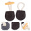 4 set PU a corno per cappotto, chiusura gancio legno 10