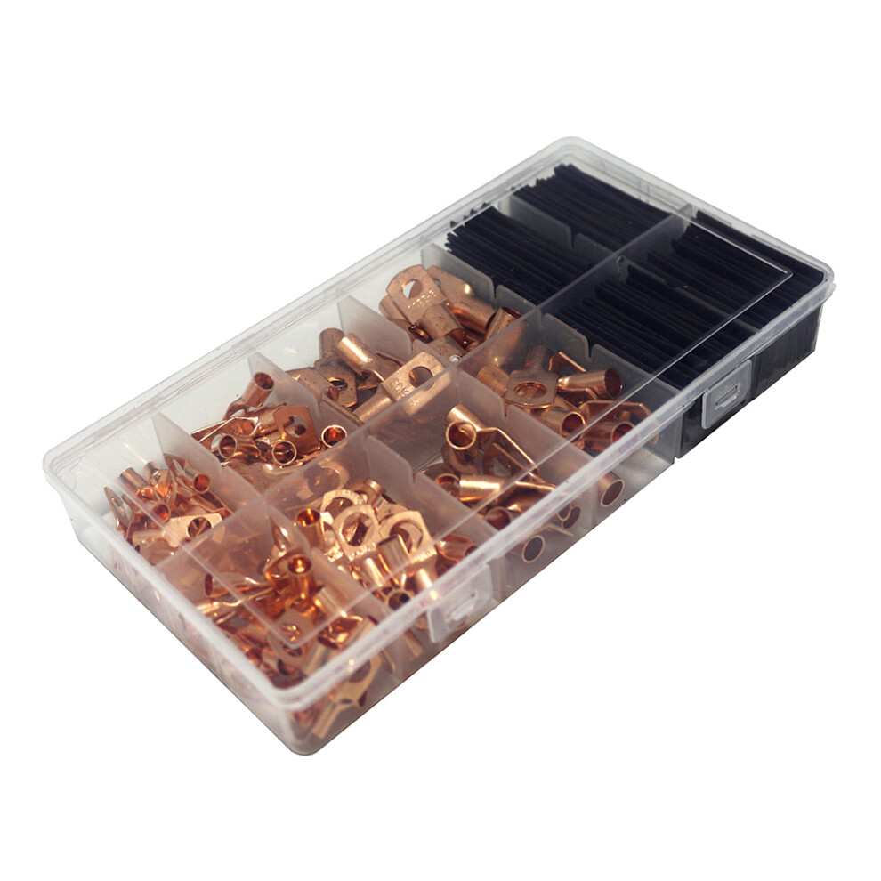 260pcs Plug Spring Terminal Set Cable Lugs Heating Shrink Tubing