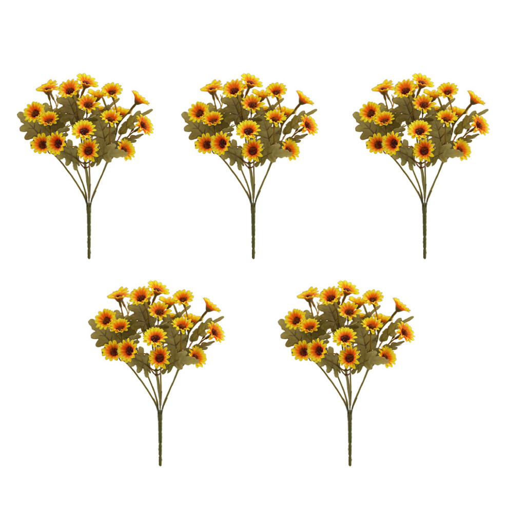 (Autumn Yellow) 5 Pieces Artificial Flower Fake Plants Chrysanthemum Party Garden-image-OPC-PKKJZST-NEW