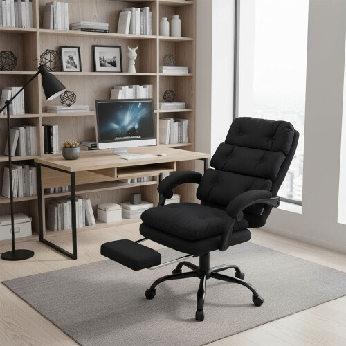 Living And Home Ergonomic High Back Office Chair with Footrest 1