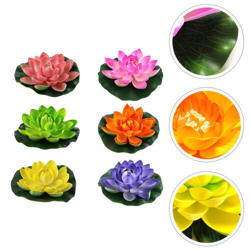 6 pcs simulation lotus decoration for pond or dance props 1