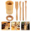 6 pcs bamboo tea set with storage bucket for tea ceremony 3