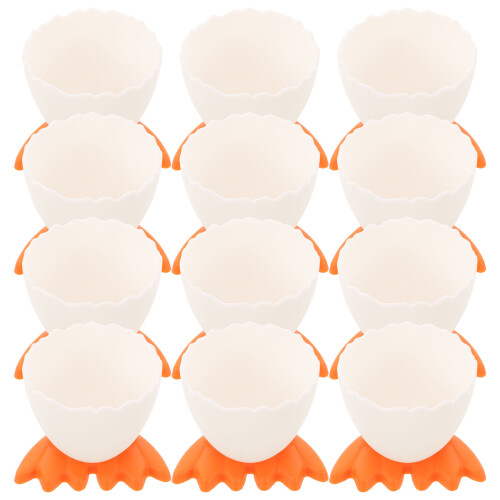 12 pcs cartoon egg cups for soft boiled eggs breakfast holders