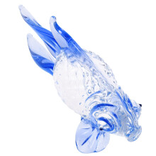 2Pcs Blue Aquarium Decoration Glass Fish Figurines for Table Display