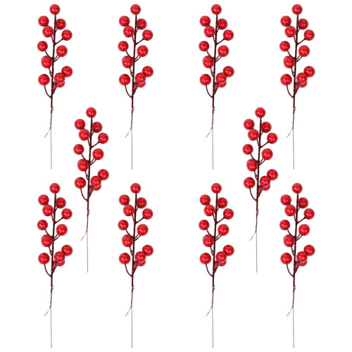 30Pcs Decorative Simulation Crabapple Stems for Indoor Home and Event