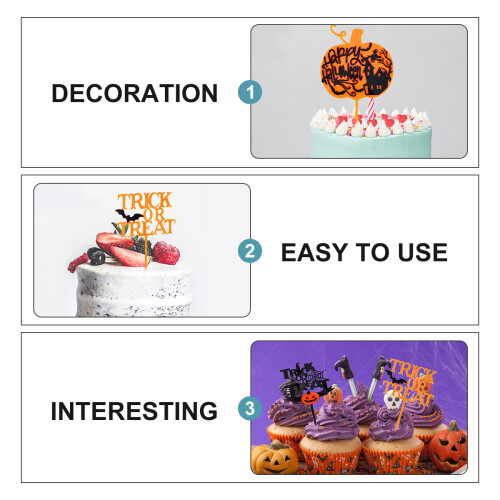 5 pcs halloween cake insert cards festive decoration 1