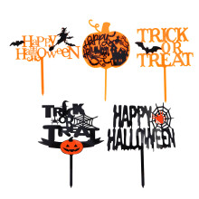 5 pcs halloween cake insert cards festive decoration