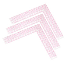 conjunto de 3 réguas l para e , plástico transparente
