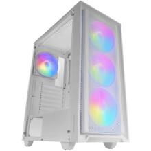 Caja Gaming ATX - Mars Gaming - MC-AIR - 4 Ventiladores FRGB 120mm - Panel Frontal Mesh - Vidrio Templado Blanco