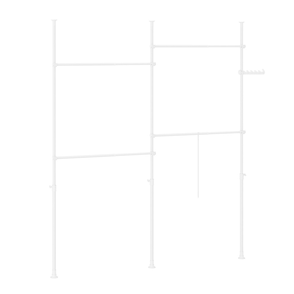 SoBuy Telescopic Floor Clothes Stand, White-image-OPC-PKKK5NR-NEW