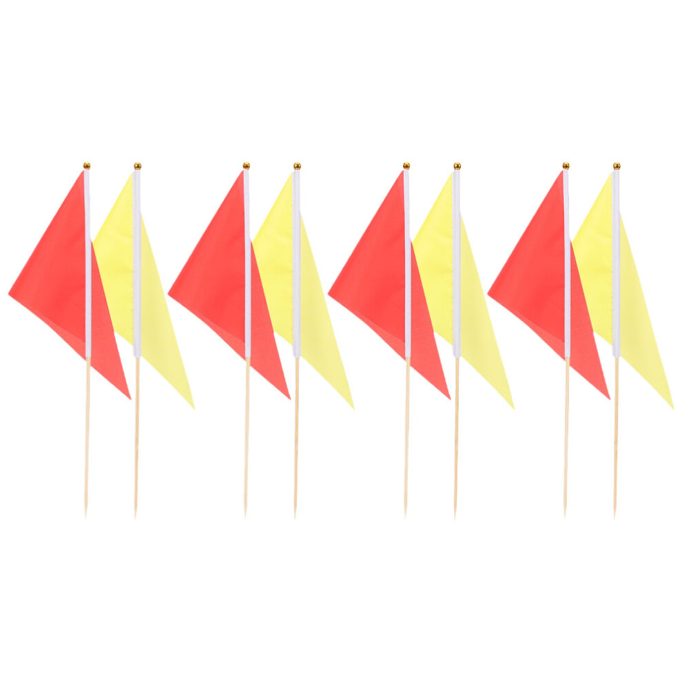 8 Szt. TróJkąTne Flagi Znacznikowe Do Trawnika, Ogrodu, Irygacji I Budowy-image