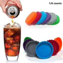 (Multicolor, 1pc green) Soft Silicone Can Lid, Leakproof Sealing Silicone Can Cover, Reusable Beverage Can Lid for Home Party Daily Use, Kitchen Accessories,