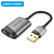 Vention USB External Sound Card 0.15M Gray Metal Type