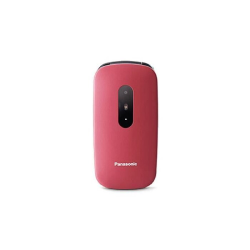 Panasonic Celular Panasonic KX-TU446 Flip para idosos à prova de choque vermelho