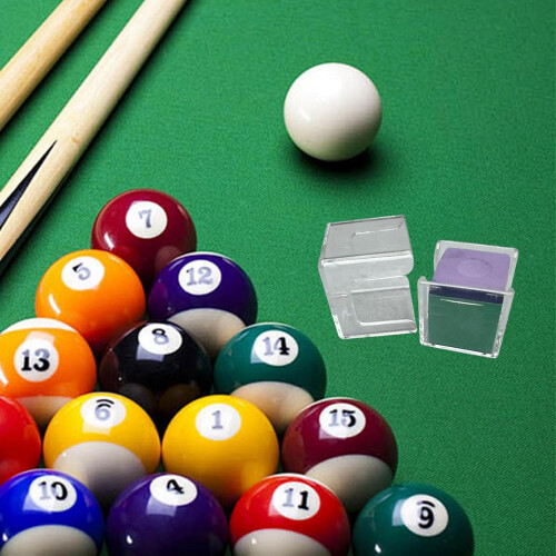 Billiard Cue Chalk Box, Acrylic Pool Cue Storage, Cube-Shape Clear Cube Box, Nine Ball Accessory, Pool Table Accessories 1