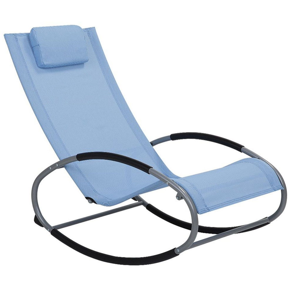 Rocking Sun Lounger CAMPO Fabric Blue
