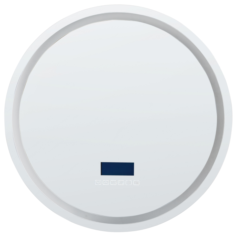 LED Bathroom Mirror BROGNON 60 cm 60 cm with Built-In Bluetooth Speaker Silver