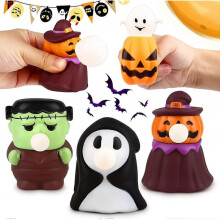 Halloween Squishy Toys for Kids 4 Pack Spit Bubble Toys, Squeeze Toys Stress Relief, Halloween Party Favor