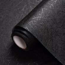 (Black, 40cmx500cm) Textured Self-adhesive Wallpaper, 1 Roll Decorative Wallpaper for Home Living Room Kitchen, Backdrop Decor Wall Decal for Cabinet Table