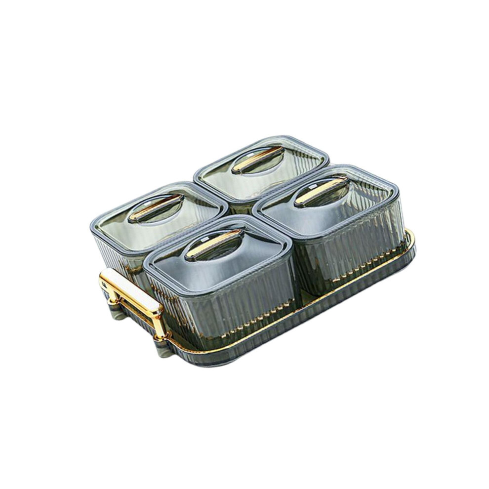 (Green with 4 Grids) Dessert Dividing Plate Restaurant Kitchen Stylish and Functional-image-OPC-PKKKXMC-NEW