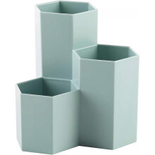 Creative Multifunction Hexagon Makeup Brush Vase Brush Pot Pen Holder Stationery Storage Pen Container
