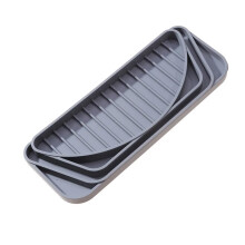 Drip Tray Silicone Refrigerator Water Catcher, Absorbent Bar and Fridge Drip Tray, 5-Pack Light Grey 20.9x7.9x1.5 cm