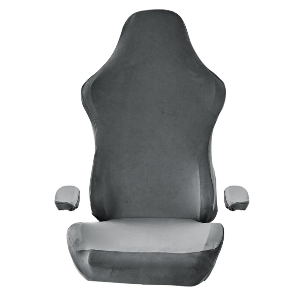 (Dark Grey) Soft Office Chair Slipcover with Arm Rest Covers Designed for Armchair-image-OPC-PKKM8BK-NEW