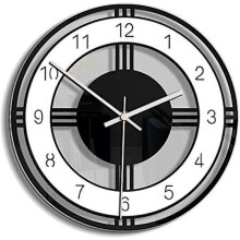 Silent Wall Clock, 11 inch Non Ticking Acrylic Irregular Round Wall Clock with Battery Operated