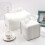 Tissue Box Cover Holder, Modern Square Decorative PU Leather Organizer with Bottom Belt 9