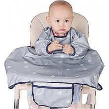 Baby Feeding Bib for Eating,Long Sleeves Bib Attaches to Highchair and Table,Weaning Bibs