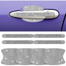 Car Door Handle Stickers - 8PCS Bling Car Accessories Crystal Glitter Door Handle Protector Stickers and Decals Scratch