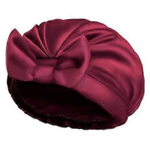 Extra Large Shower Cap, Bowknot Double Layer Reusable Bath Hair Caps with Silky Satin