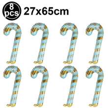 Christmas Balloon Decorations Candy Canes Balloons Santa Claus Elk Inflatable Crutches Xmas Ornaments New Year Party Decor Favor8pcs 27x65cm