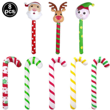 Christmas Balloon Decorations Candy Canes Balloons Santa Claus Elk Inflatable Crutches Xmas Ornaments New Year Party Decor Favor8pcs mix