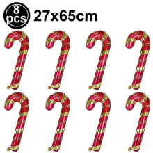 Christmas Balloon Decorations Candy Canes Balloons Santa Claus Elk Inflatable Crutches Xmas Ornaments New Year Party Decor FavorMULTI