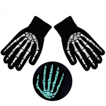 Glowing Skeleton Hand Gloves for Halloween Celebrations Masquerade Balls Costume Gloves Dress Up Accessories for Parties orangeWhite