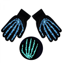 Glowing Skeleton Hand Gloves for Halloween Celebrations Masquerade Balls Costume Gloves Dress Up Accessories for Parties orangeBlue