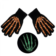 Glowing Skeleton Hand Gloves for Halloween Celebrations Masquerade Balls Costume Gloves Dress Up Accessories for Partiesorange