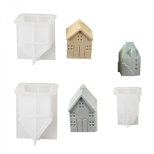 Multipurpose 3D House Castles Candle Silicone Molds Set of 3 Craft Mold for Making Detailed Candle and DecorationsMulticolor