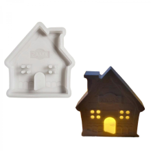 Flexible Silicone Mold Snow House Shape Figure Molds Candle Making Molds Suitable for Art Designers and Home EnthusiastsMulticolor