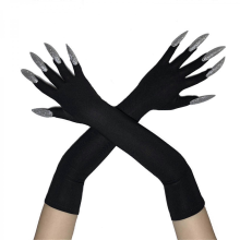 2pcs Devil Scary Long Mittens Spirit Corpse Hands Gloves Hand Reapers Gloves for Various Costumes sky blue DBlack B