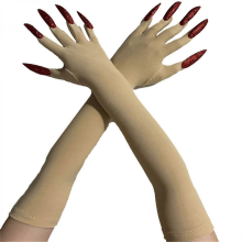 2pcs Devil Scary Long Mittens Spirit Corpse Hands Gloves Hand Reapers Gloves for Various Costumes sky blue DOffwhite C