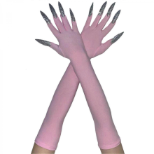 2pcs Devil Scary Long Mittens Spirit Corpse Hands Gloves Hand Reapers Gloves for Various Costumes sky blue DPink B